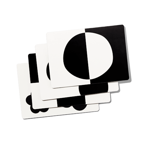 Set van eenvoudige zwart-wit kaarten